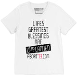 Life’s Greatest Blessings Are Unplanned: Unisex V-Neck T-Shirt